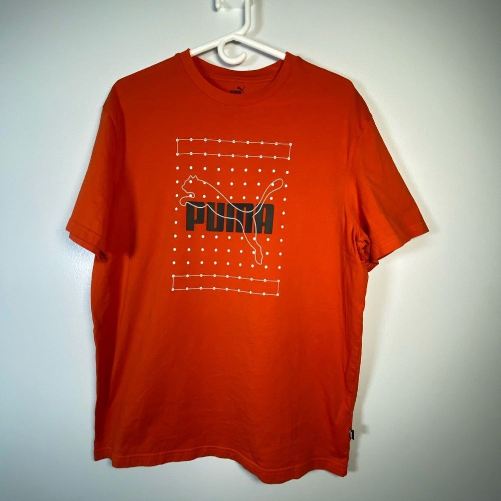 Puma Men's Vibrant Orange Graphic Tee